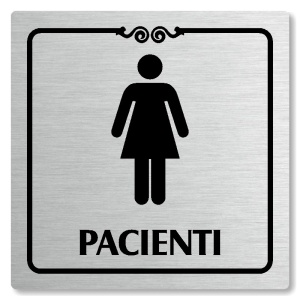 WC ženy pacienti, 80x80mm, stříbrná, Texas